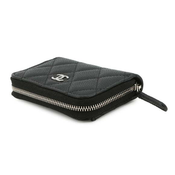 CHANEL Authentic Black Caviar Leather Logo Wallet - Picture 2 of 7